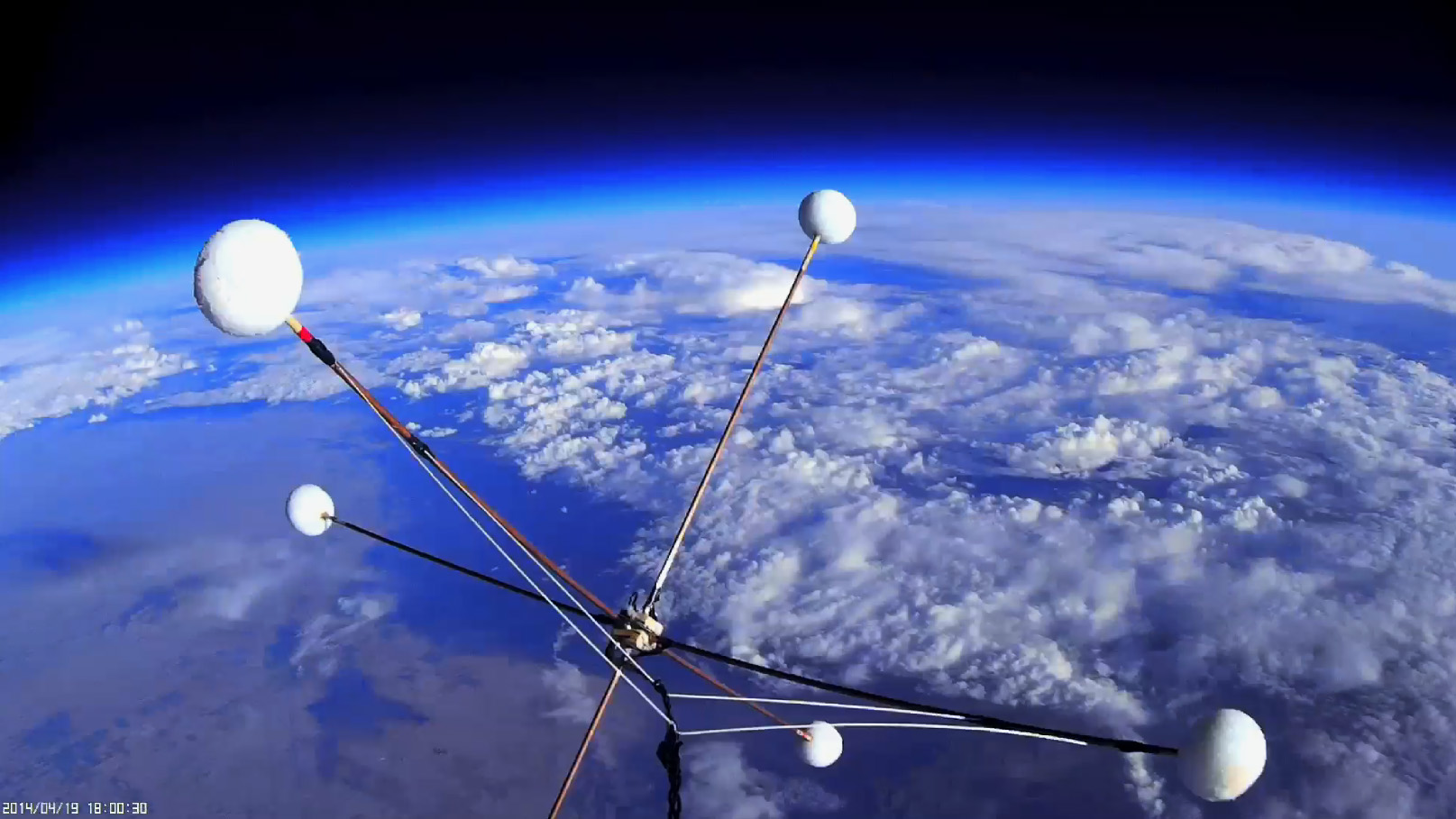 AZHAL-1 descending 80000 feet antenna pops into view